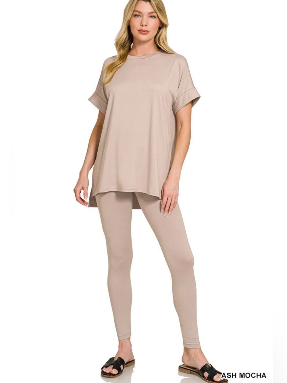 Zenana Ash Mocha Loungewear Set